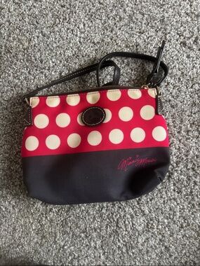 Dooney & Bourke Red Polka Dot Crossbody with Black Base